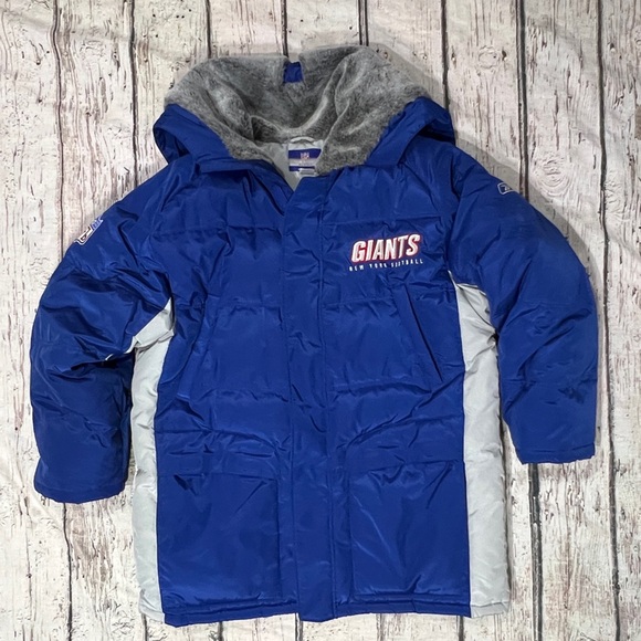 New York Giants NFL Football Reebok On Field Winter Parka Coat Mens Jacket
